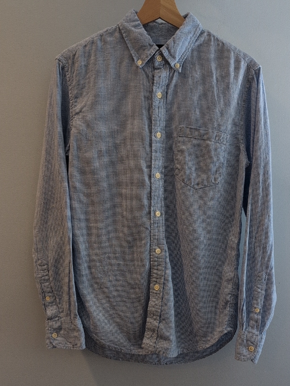 J. Crew Men's Small Linen-Cotton Long Sleeve Button Down Shirt Style #BW356 - Picture 3 of 14
